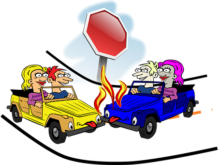 Crash Car Accident Stop Sign Car Protectio - Traffic Accidents Clipart (640x479)