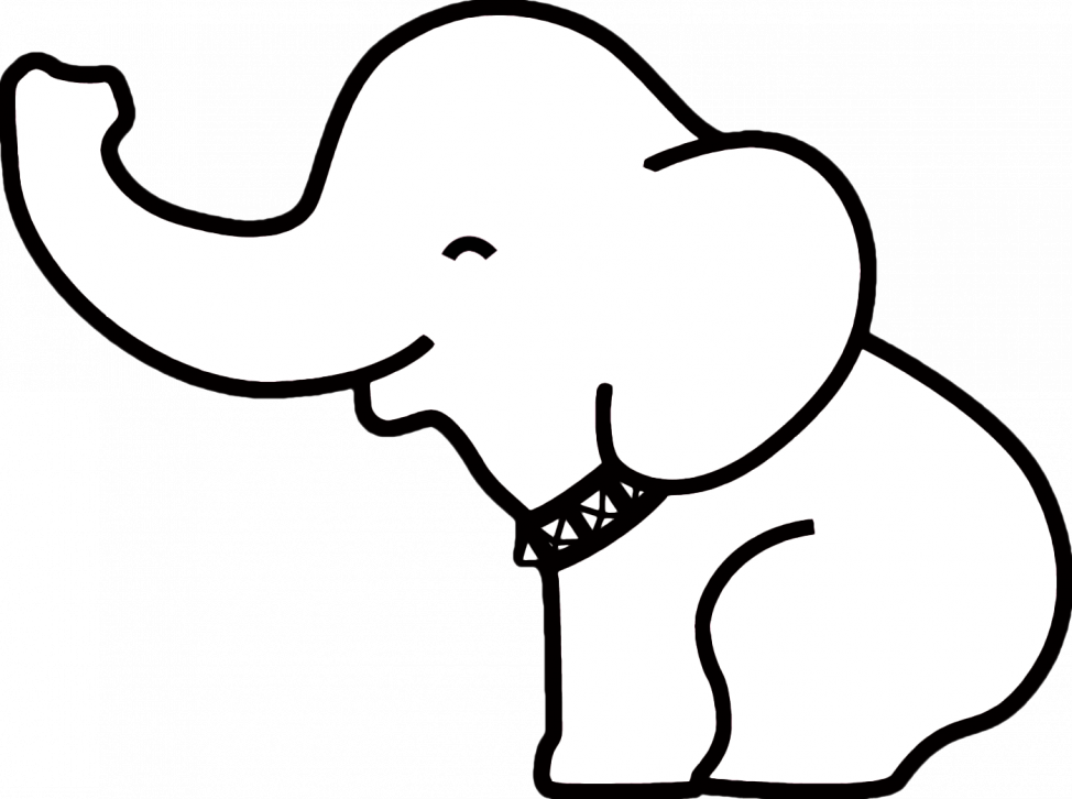 Coloring Pages Glamorous Elephant Drawing Easy Coloring - Baby Elephant Easy Drawing (974x726)