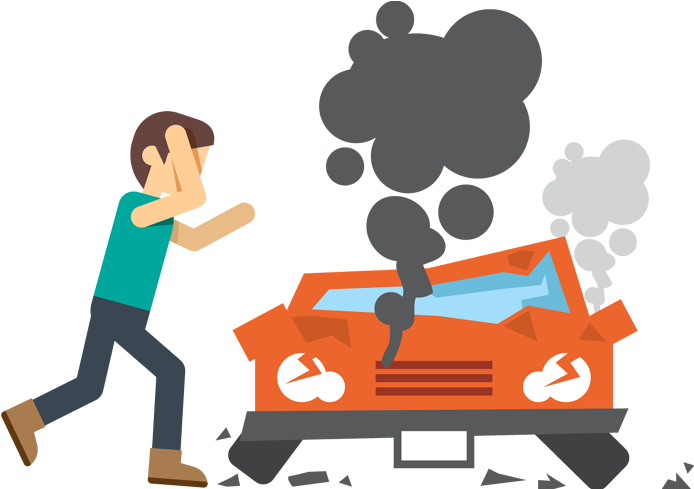Car Crash Because Drugs Clipart - Car Crash Cartoon Png (700x490)