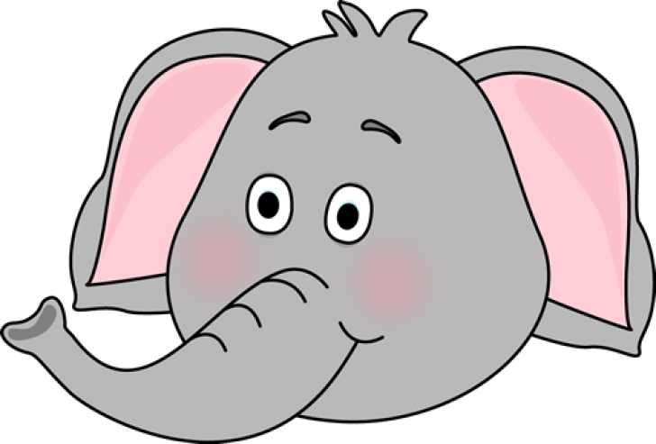 Elephant Clipart Face Outline - Trunk Of Elephant Clipart (728x493)