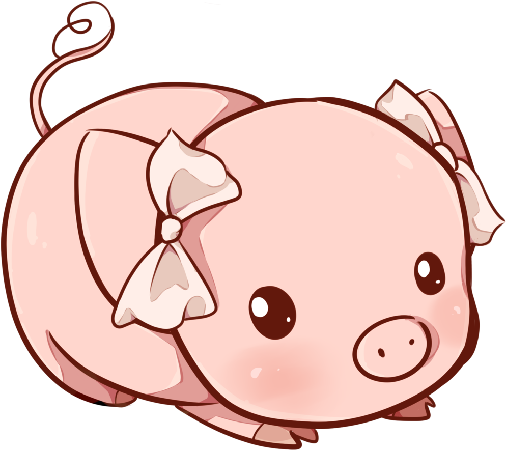 Kawaii Pig By Dessineka On Deviantart Kawaii Hippo - Cute Baby Pig Drawing (1024x1024)