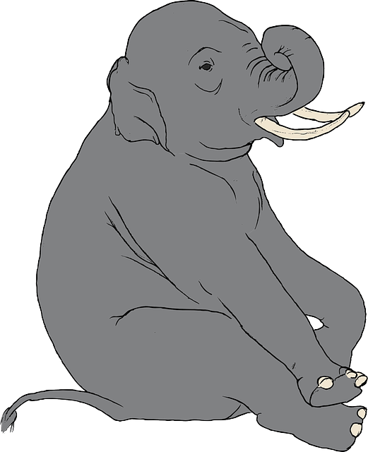 Sitting Elephant Clip Art At Clipart Library - Elephant Clip Art (521x640)