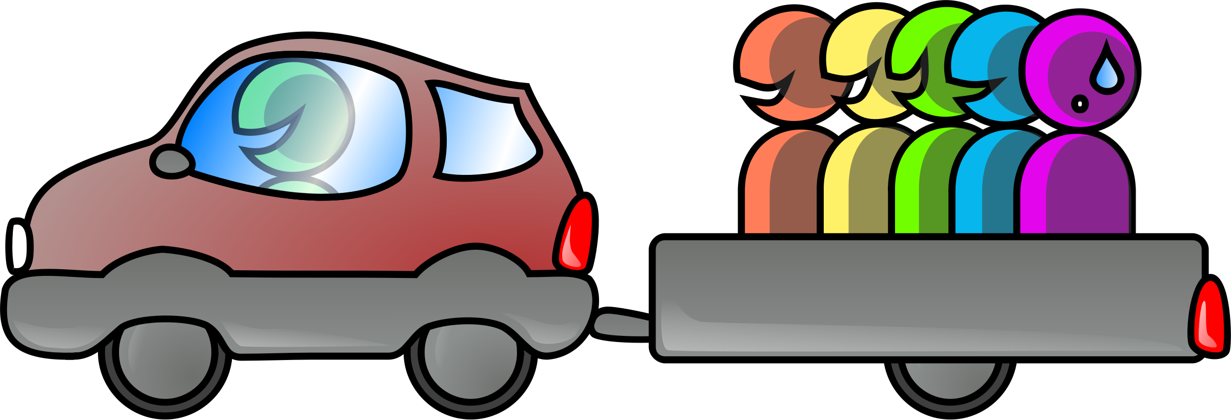 Car Free Siluetcoltcj0 Free Carpooling - Carpooling Clipart (2400x819)