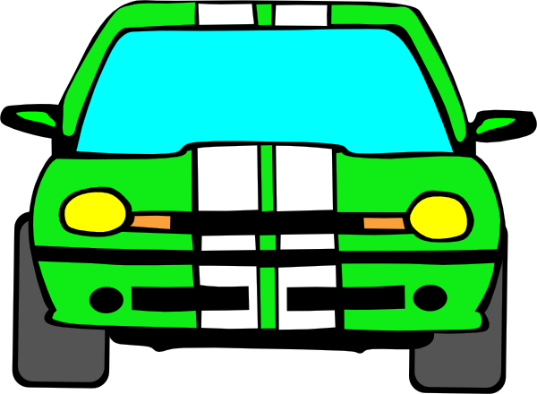 Green Car - Pink Car Clip Art (600x440)