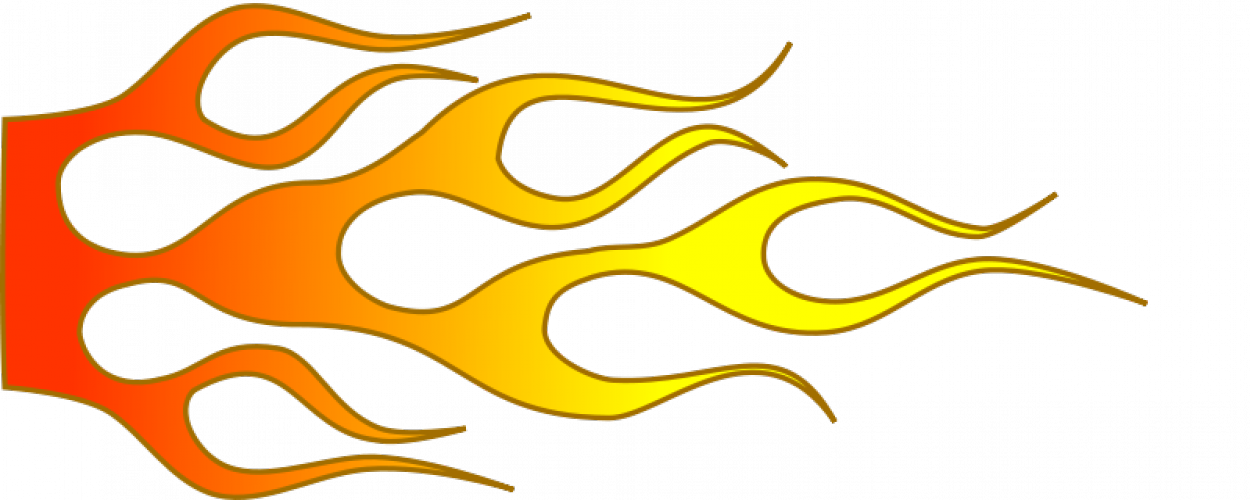 Racing Flame Vector Image - Flames For Pinewood Derby Car (1250x500)
