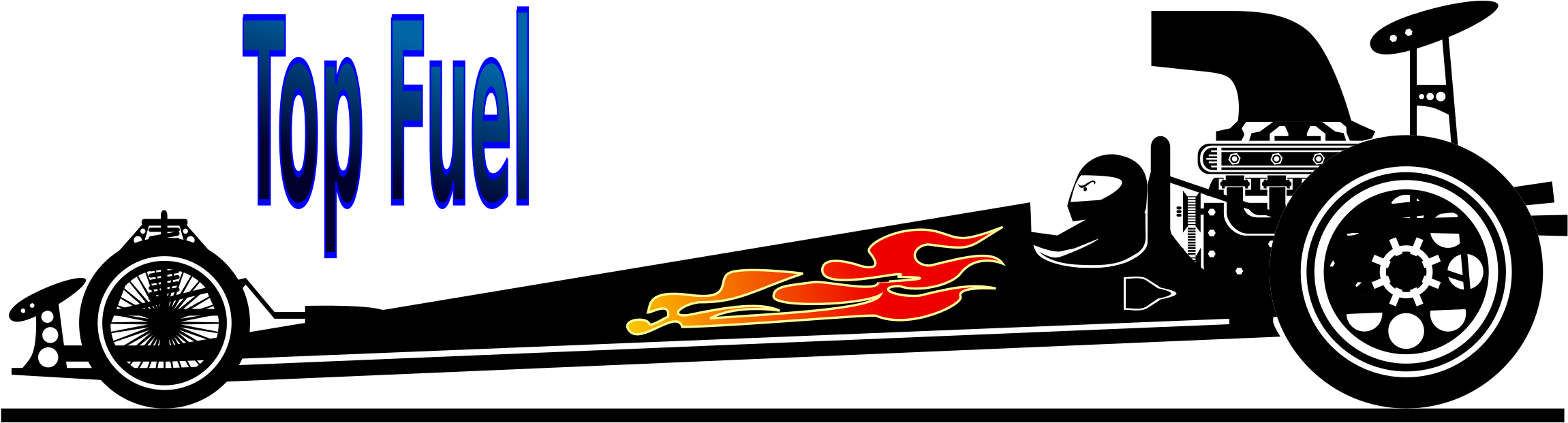 Car Top Fuel Drag Racing Clip Art - Car Top Fuel Drag Racing Clip Art (2871x750)