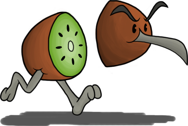 Get It By Joffeorama - Kiwi The Bird Cartoon (721x484)