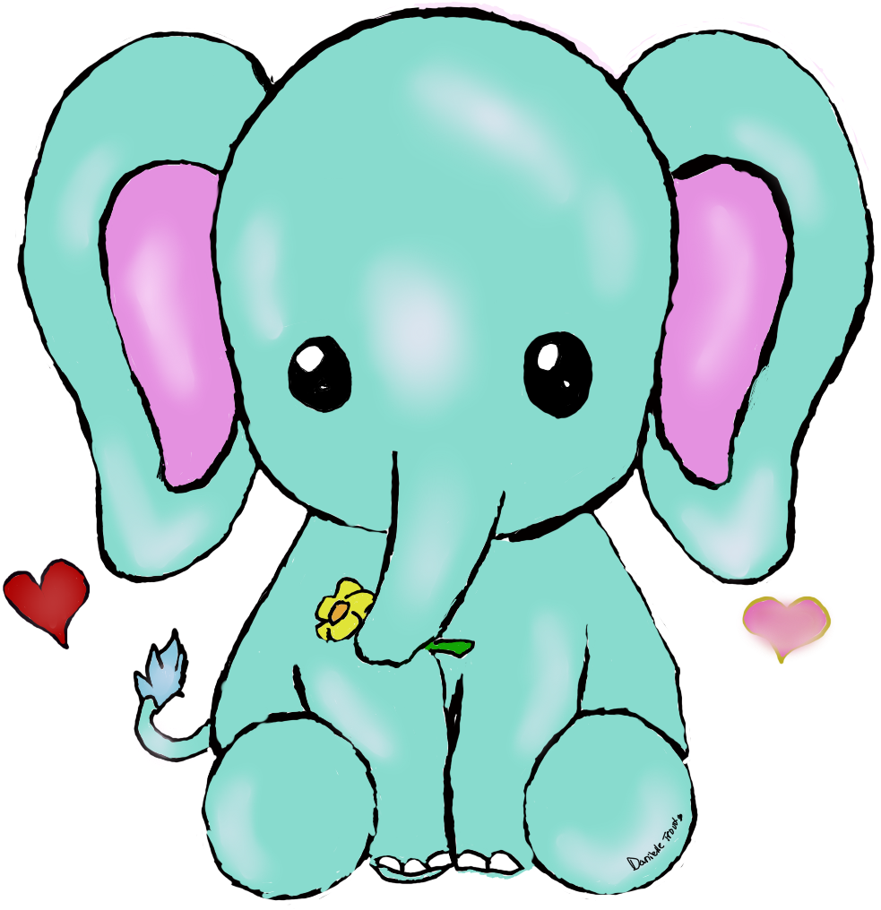 Kawaii Elephant By Uniquecomedy Kawaii Elephant By - Kawaii Elephant Png (1024x1024)