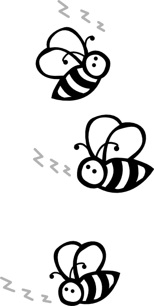 Black And White Clip Art Flying Bee Clip Art - Bees Black And White Clipart (300x596)