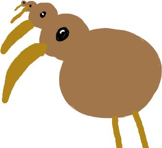 Kiwi Bird Drawing - Cartoon (450x340)