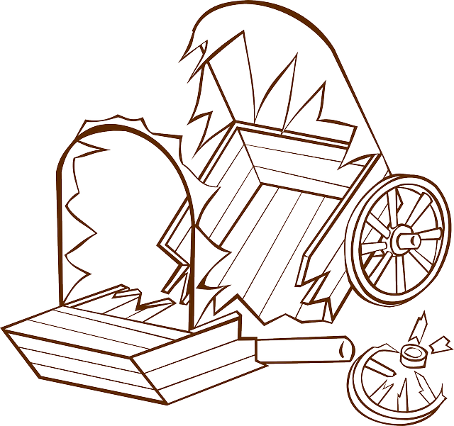 Damaged, Wagon, Old Wagon Wheel, Wild West - Broken Wagon Wheel Clipart (640x601)