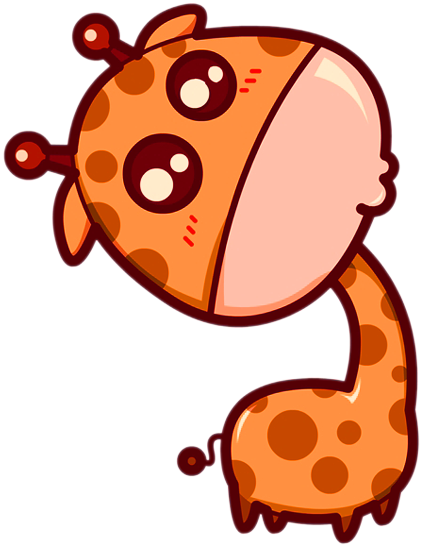 Giraffe Cartoon Animation - Lovely Size Pattern Pink Cartoon Women Plus Haraju (1701x1701)