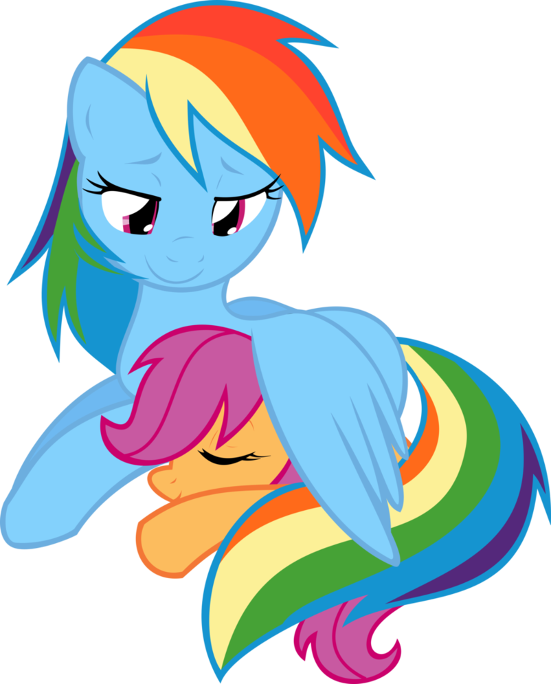 Rainbow Dash Wallpaper Possibly With Anime Entitled - Scootaloo And Rainbow Dash Cute (802x995)