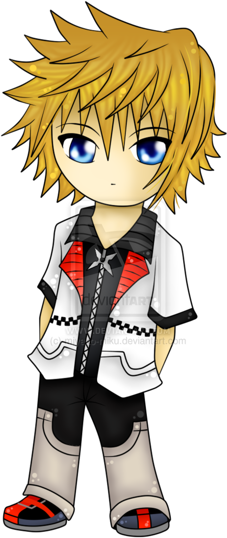 Gallery Kingdom Hearts Roxas Chibi - Hatsune Miku (600x1205)