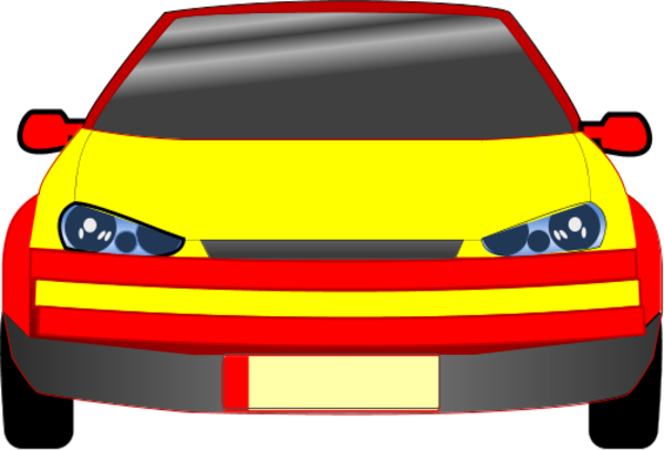 Red And Yellow Car Clipart - Clip Art (600x407)