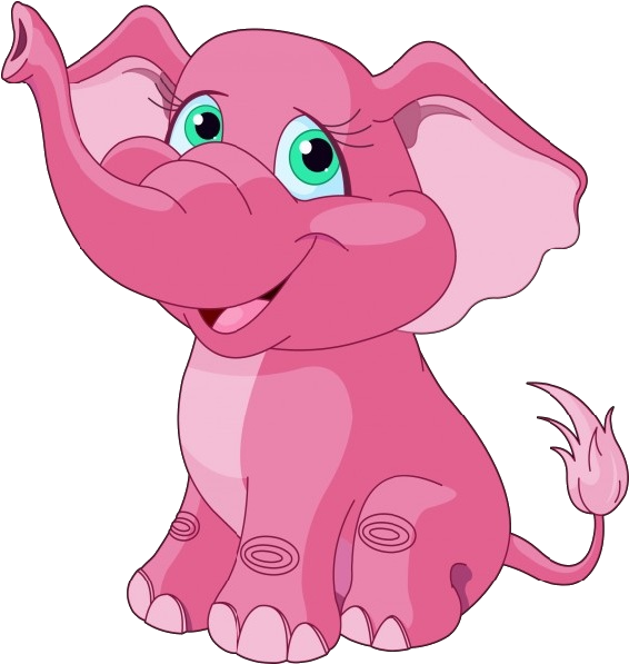 Pink Elephant Image - Pink Baby Elephant Cartoon (600x600)