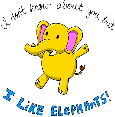 I Like Elephants By Moosader - Cartoon (500x500)