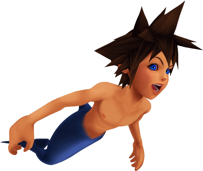 Index Of /kingdom Hearts/kingdom Hearts 1 Characters - Kingdom Hearts 1 Atlantica Sora (723x600)