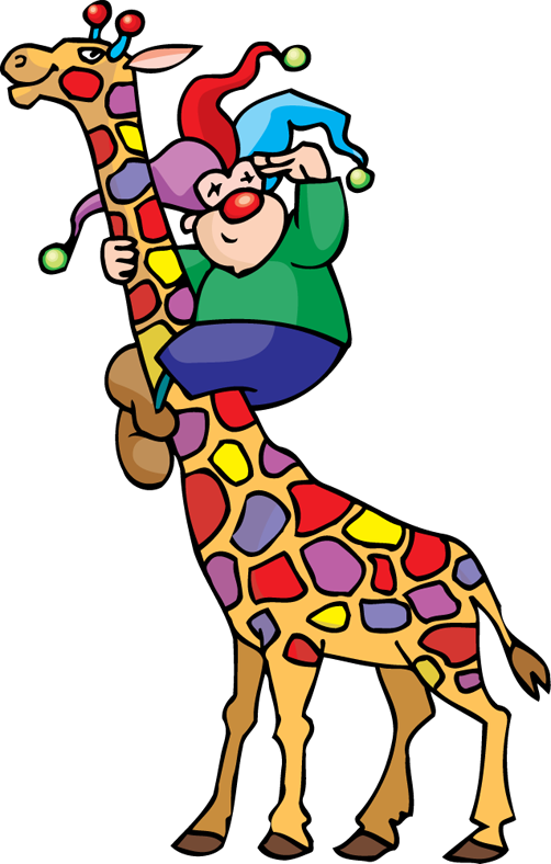 Cartoon Circus Clown Clip Art - Personalize Name Joker And Giraffe Throw Blanket (502x788)
