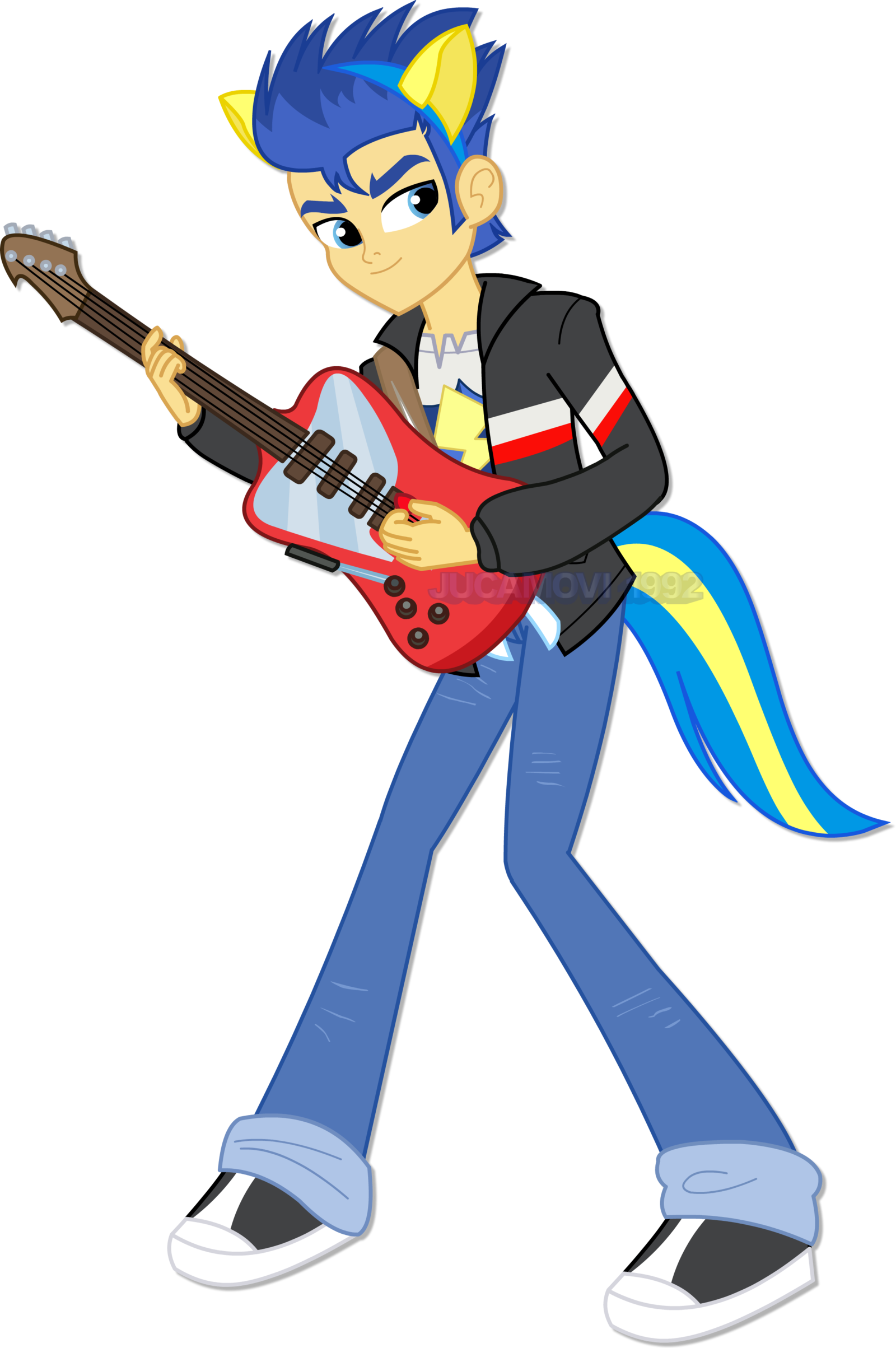 Castorochiaro 71 11 Flash Sentry Wondercolt By Jucamovi1992 - Mlp Eg Flash Sentry With Guitar (1600x2407)