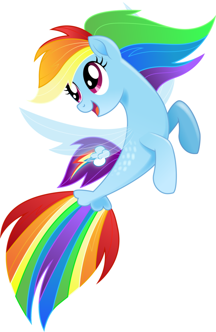 Rainbow Dash By Infinitewarlock - Sea Pony Rainbow Dash (722x1106)