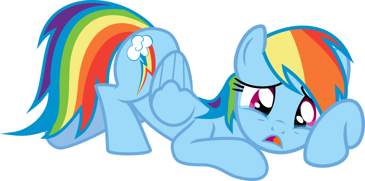 Sad - My Little Pony Sad Rainbow Dash (1269x629)