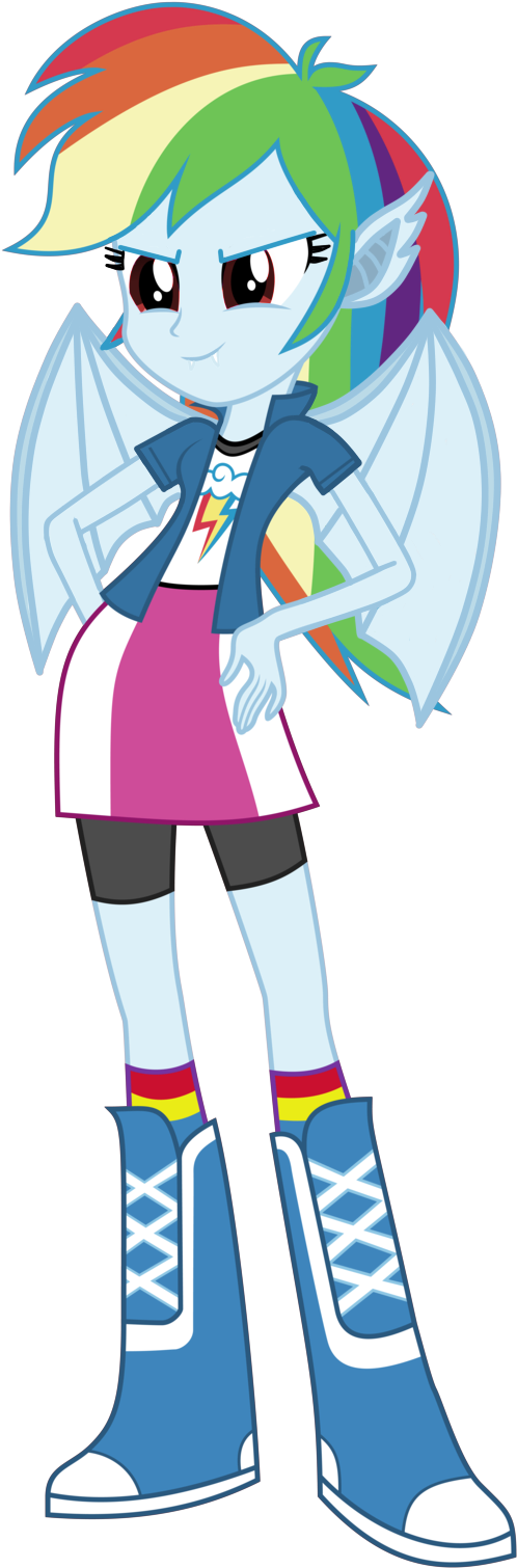 Rainbowdashswagger, Bat, Bat Pony, Equestria Girls, - Cartoon (523x1526)