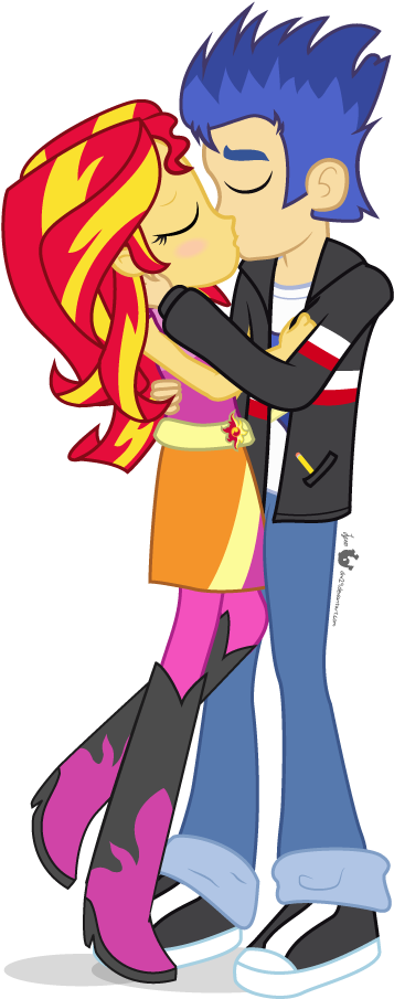 Dm29, Equestria Girls, Female, Flashimmer, Flash Sentry, - Sunset Shimmer Y Flash Sentry (400x920)