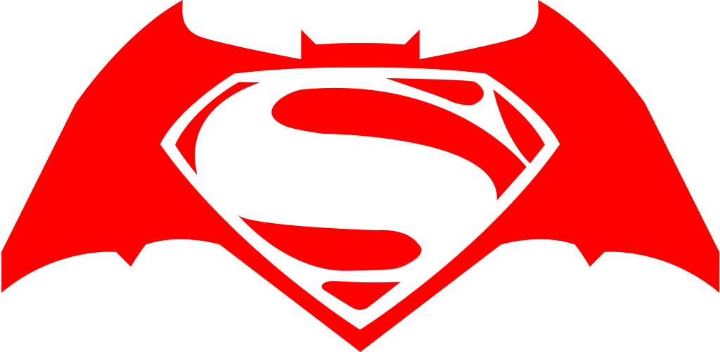 Superman Vs Batman Logo - Batman Vs Superman Logo Red Outline (1024x500)