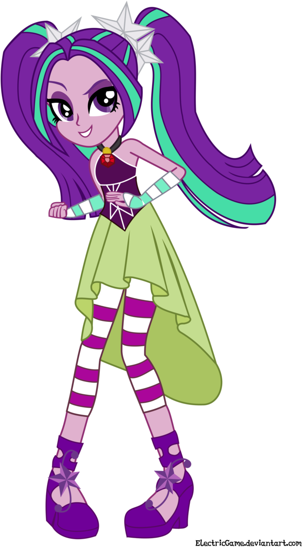 My Little Pony Clipart Rainbow Rock - Aria Blaze Rainbow Rocks (676x1183)