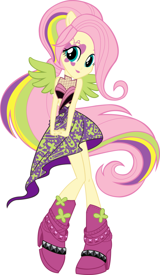 Equestria Girls Rainbow Rocks Fluttershy Vector By - My Little Pony: Equestria Girls - Rainbow Rocks (682x1172)
