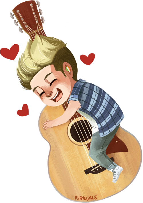 Niall Horan, One Direction, And Guitar Image - Niall Horan Fan Art (500x711)