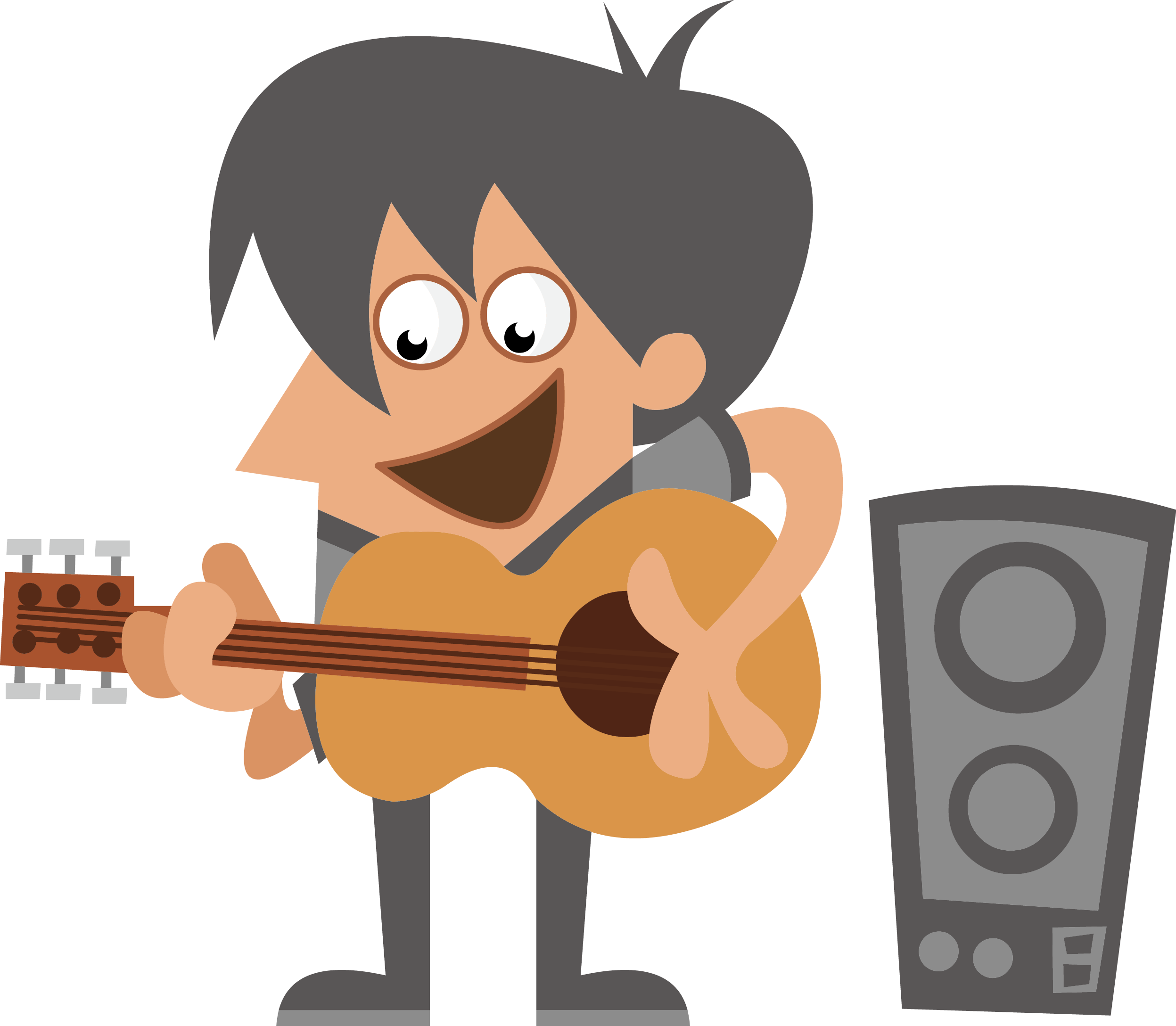 Little Boy Playing Guitar Vector - Little Boy Playing Guitar Vector (2495x2177)