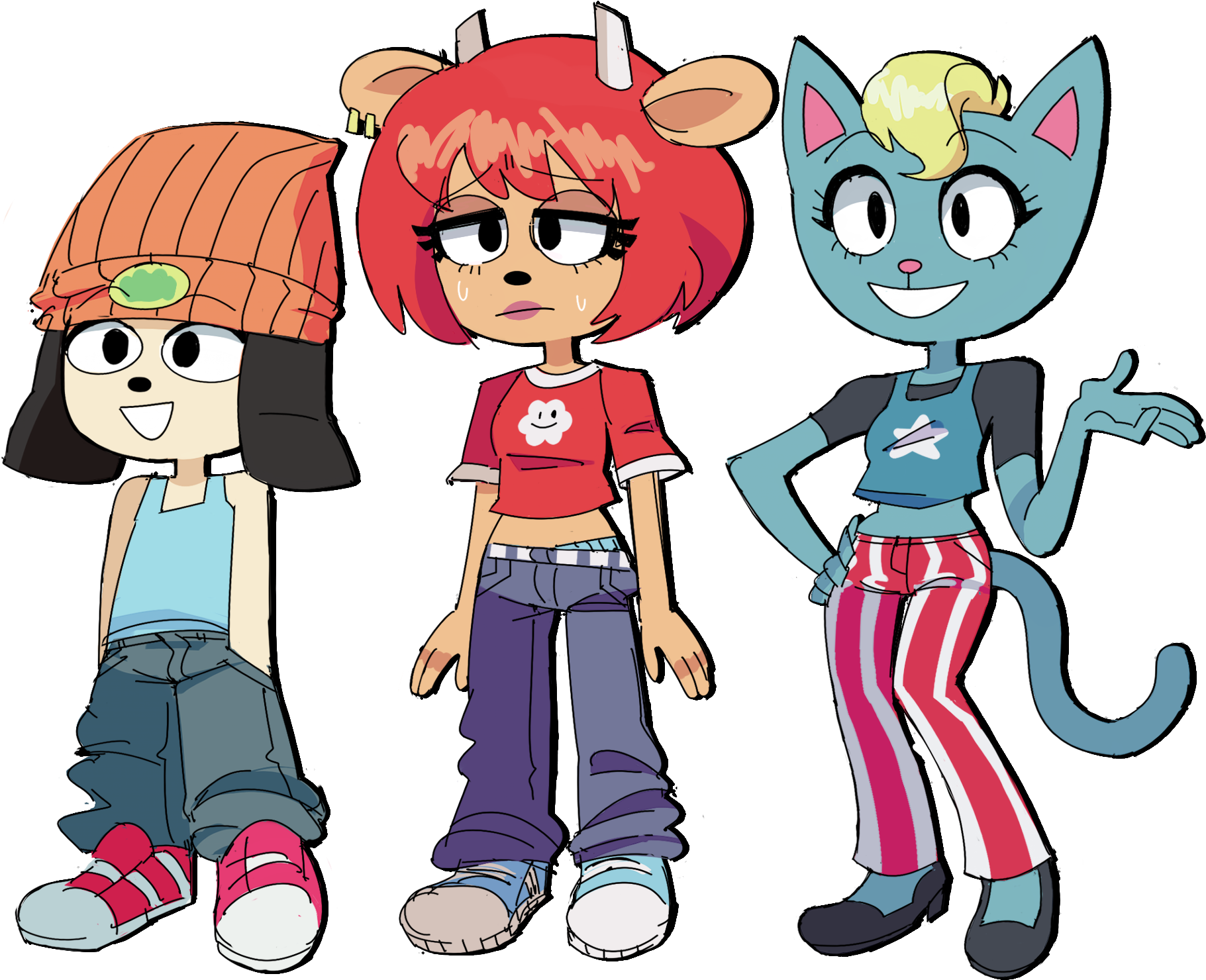 Parappa The Rapper Fan Art Um Jammer Lammy Cartoon - Um Jammer Lammy Anime (2114x1753)