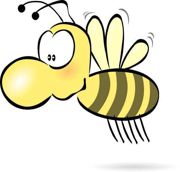 Free Vector Bee2 Clip Art - Cartoon Bee (600x571)