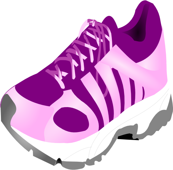 Tennis Shoe Clipart - Girl Running Shoes Clipart (582x596)
