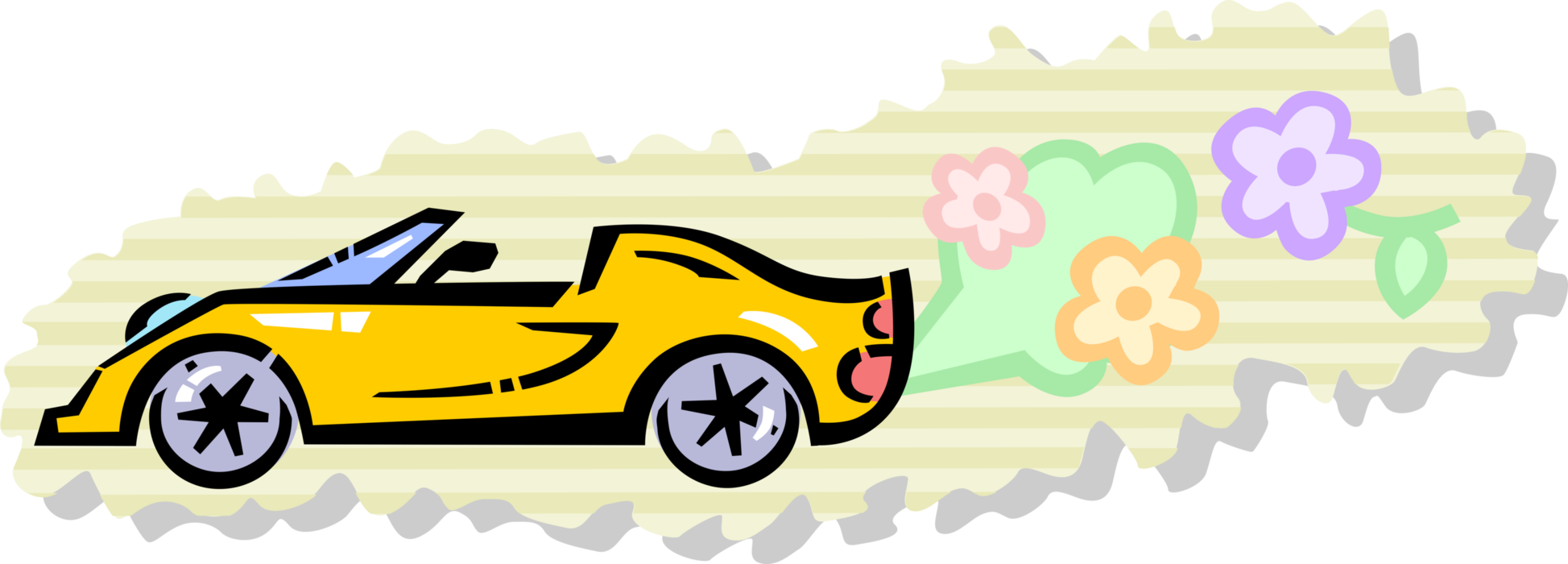 Vector Illustration Of Convertible Sports Car Automobile - Vector Illustration Of Convertible Sports Car Automobile (1947x700)