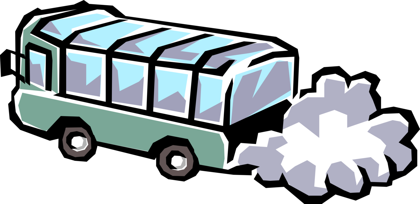 Vector Illustration Of Passenger Tour Bus Vehicle Spews - Vector Illustration Of Passenger Tour Bus Vehicle Spews (1442x700)