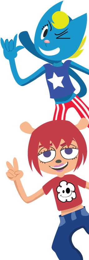Katy And Lammy By Dbkit - Cartoon (300x844)