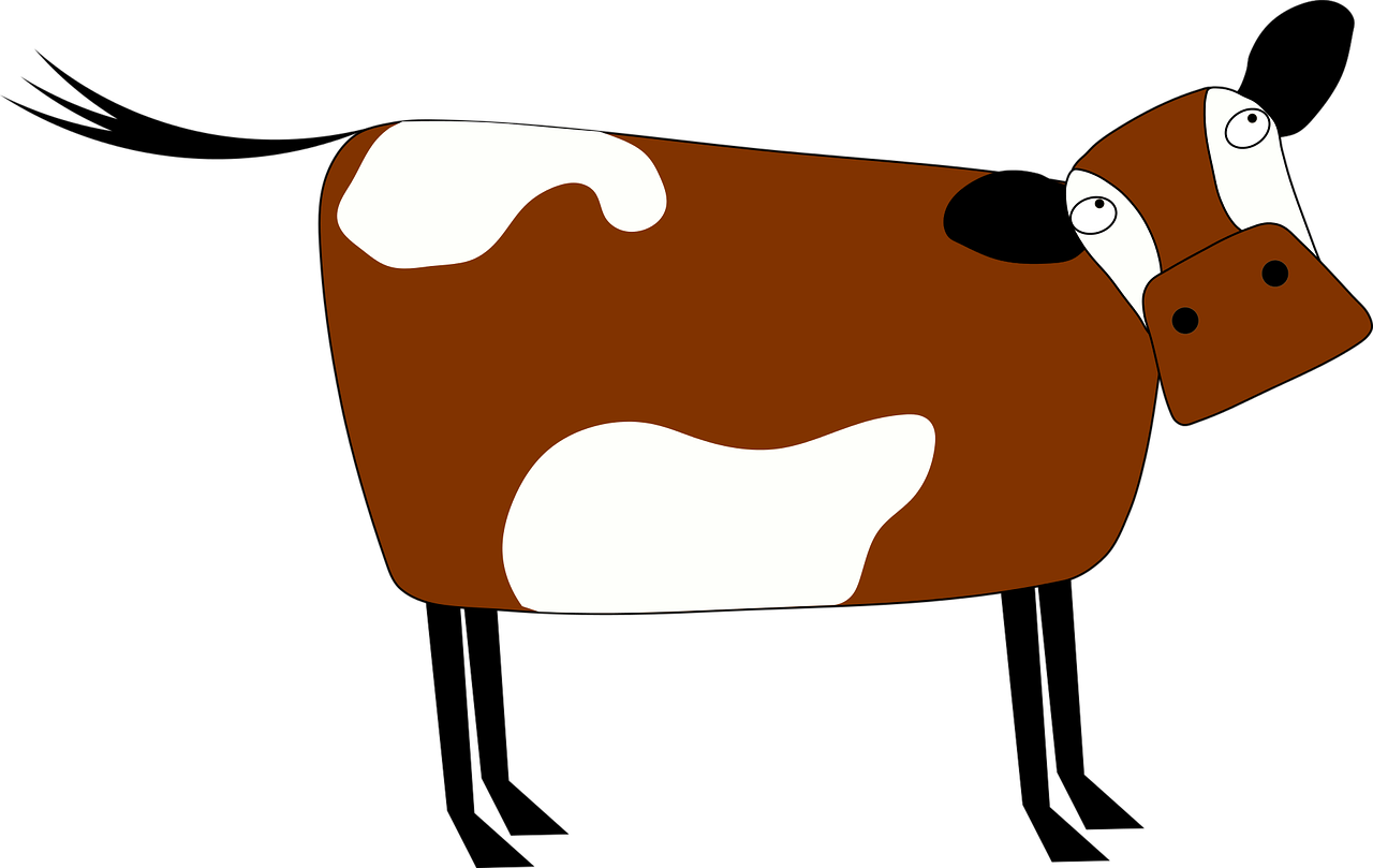 Animal Cartoon Cow Farm Png Image - Animal Cartoon (1280x809)