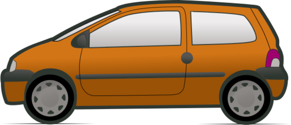 Orange Car Clip Art - Cartoon Minivan (600x258)
