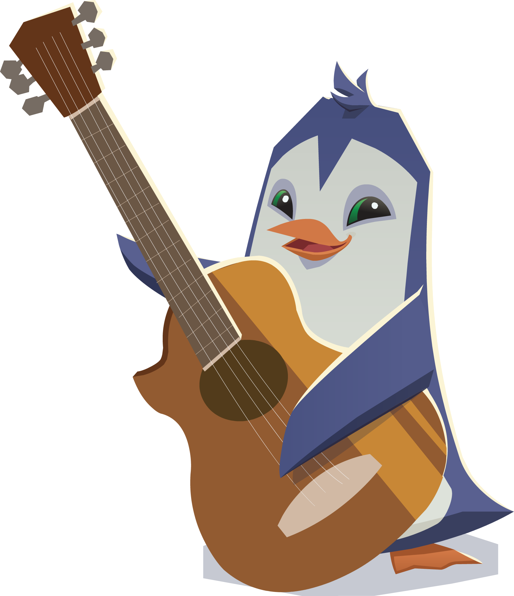 Penguin With Guitar - Animal Jam Penguin Png (1646x1908)