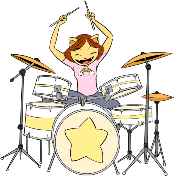 Kitty Bobo Cartoon Network Chloe And The Stars Jem - Drummer (700x648)