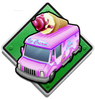 Ice Cream Truck - Cartoon Pizza Food Truck (407x421)