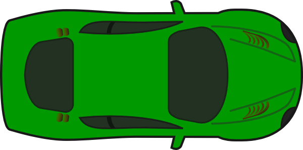 Top View Clip Art At Clker - Race Car Birds Eye View (600x297)