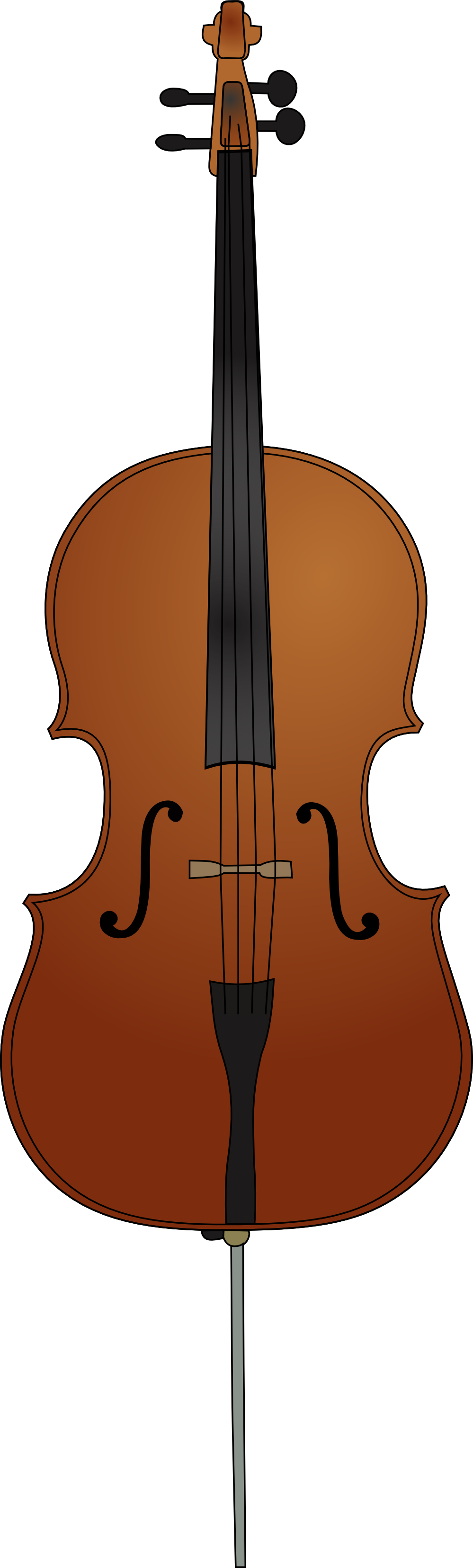 Cello Black White Line Papapishu 555px - Cello Clipart (999x3311)