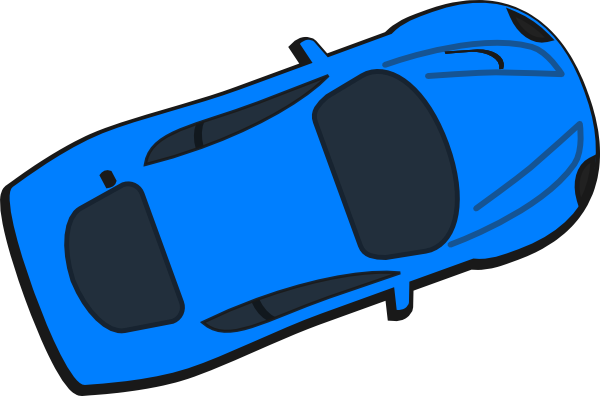 Car Top View Clip Art - Top Of Cartoon Cars (600x396)
