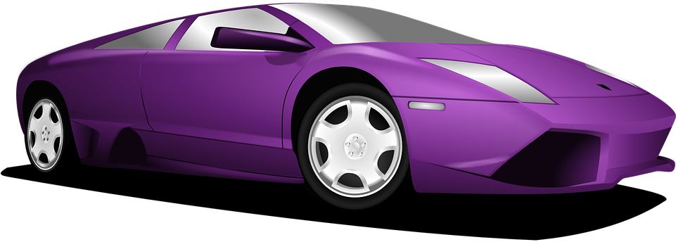 Car Vehicle Sports Car Lamborghini Racing - Purple Sports Car Png (960x480)