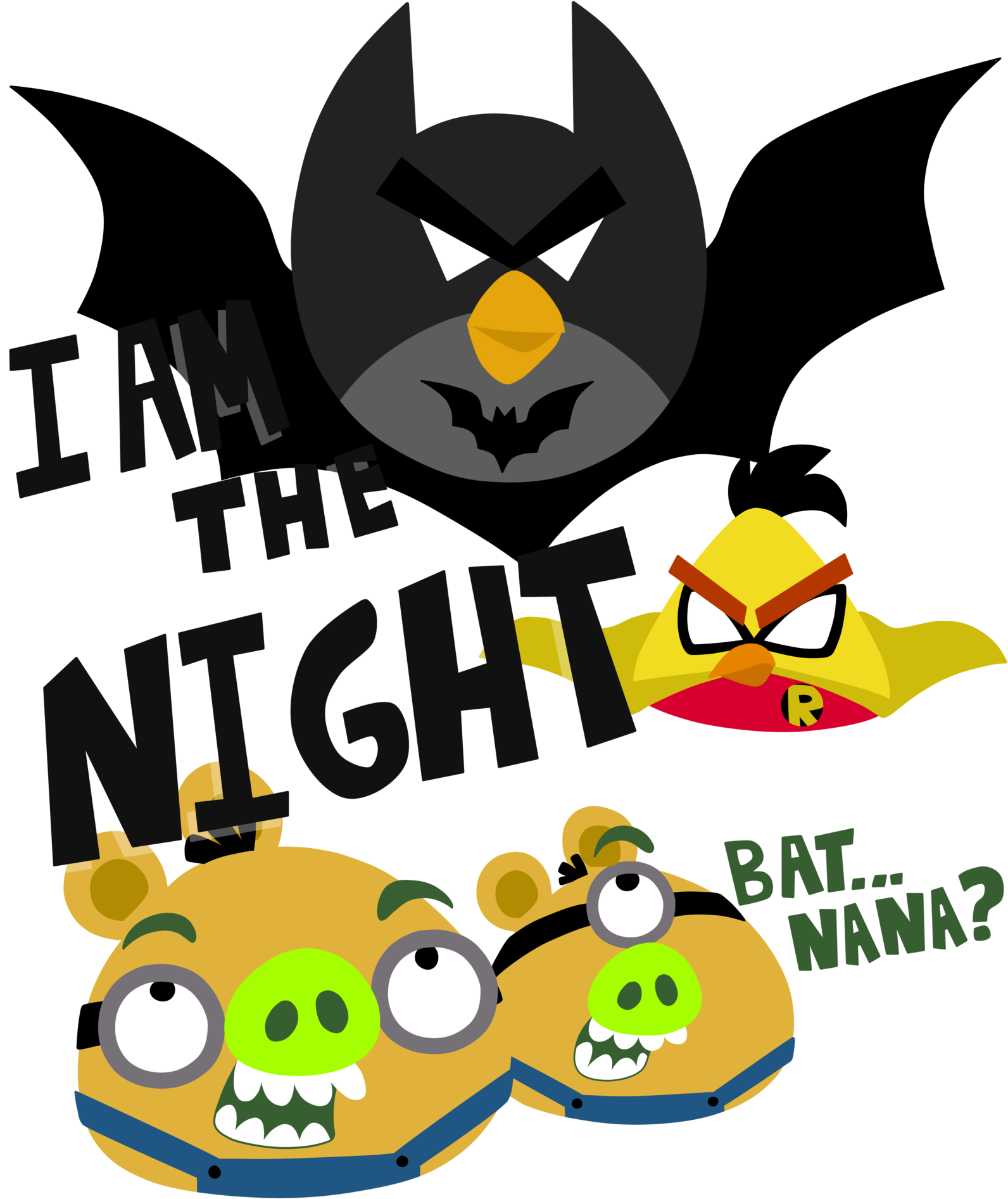 Angry Birds X Batman X Minions By Linamomoko - Angry Birds And Batman (1600x1956)