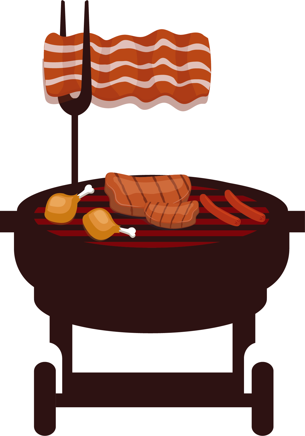 Barbecue Grill Barbacoa Churrasco Beefsteak Illustration - Churrasco Em Png (1200x1715)